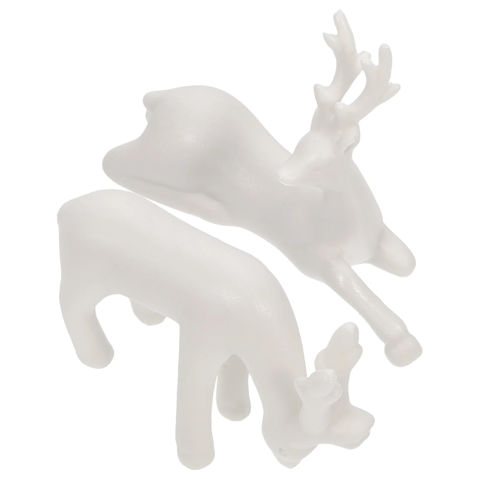 

2Pcs White Ceramic Deer Statues Creative Desktop Decorations Home Tea Tray Ornaments Miniature Art Ceramic Deer Figurines