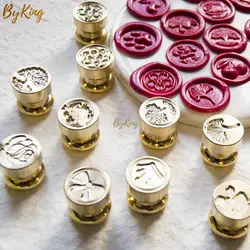 MINI 3D Embossed Wax Stamp 15mm 1.5cm Brass Head Fresh Logo Cherry Blossom/Rose/Rabbit/Footprint/Crown Seal Stamp With Handle