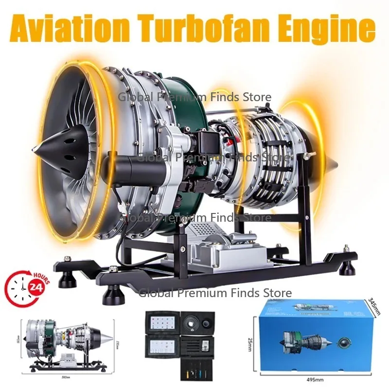 1000+Pcs Aviation Turbofan Engine DIY KIT 1/10 Metal Jet Engine Model Assembled Engine Model Toy Gift Twin Shaft Turbofan