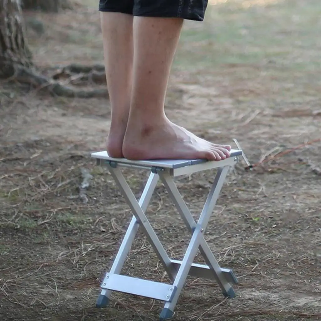 Ultralight Foldable Aluminum Outdoor Stool Heavy Duty Folding Chair for Camping Beach Terrace Garden