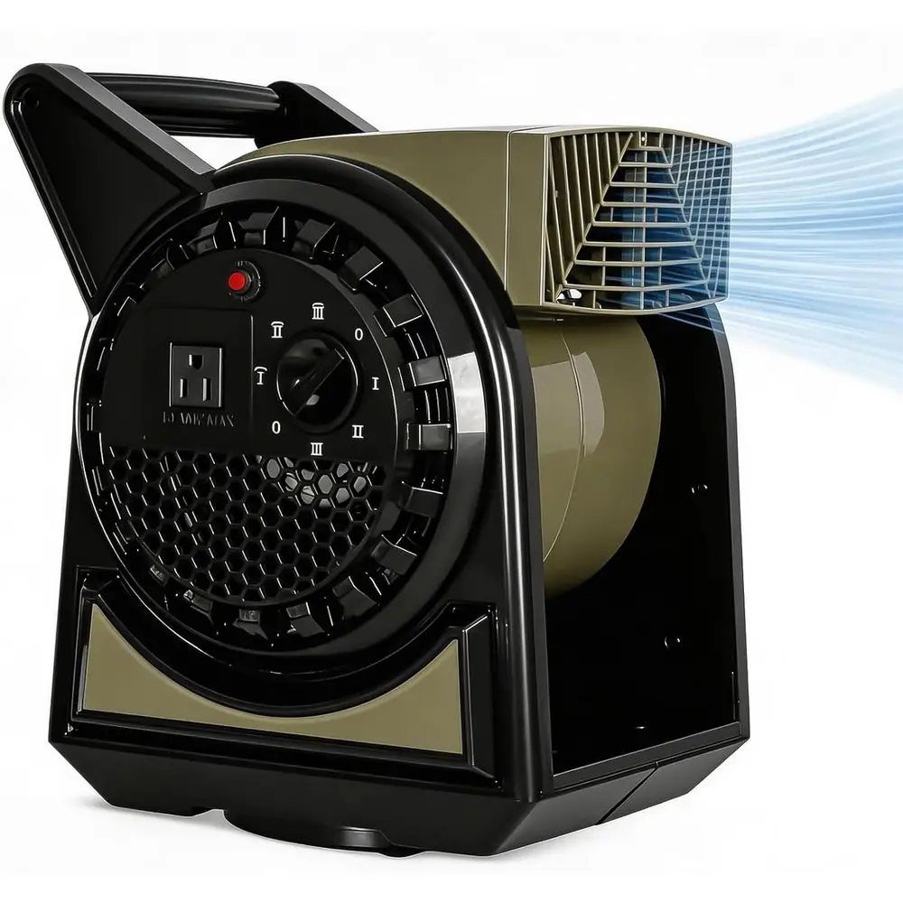 

High Velocity Proional Pivoting Utility an, 15" 450 CM Blower an with 3 Speeds or Drying, 120V Air Mover with AC Outlet or Garag