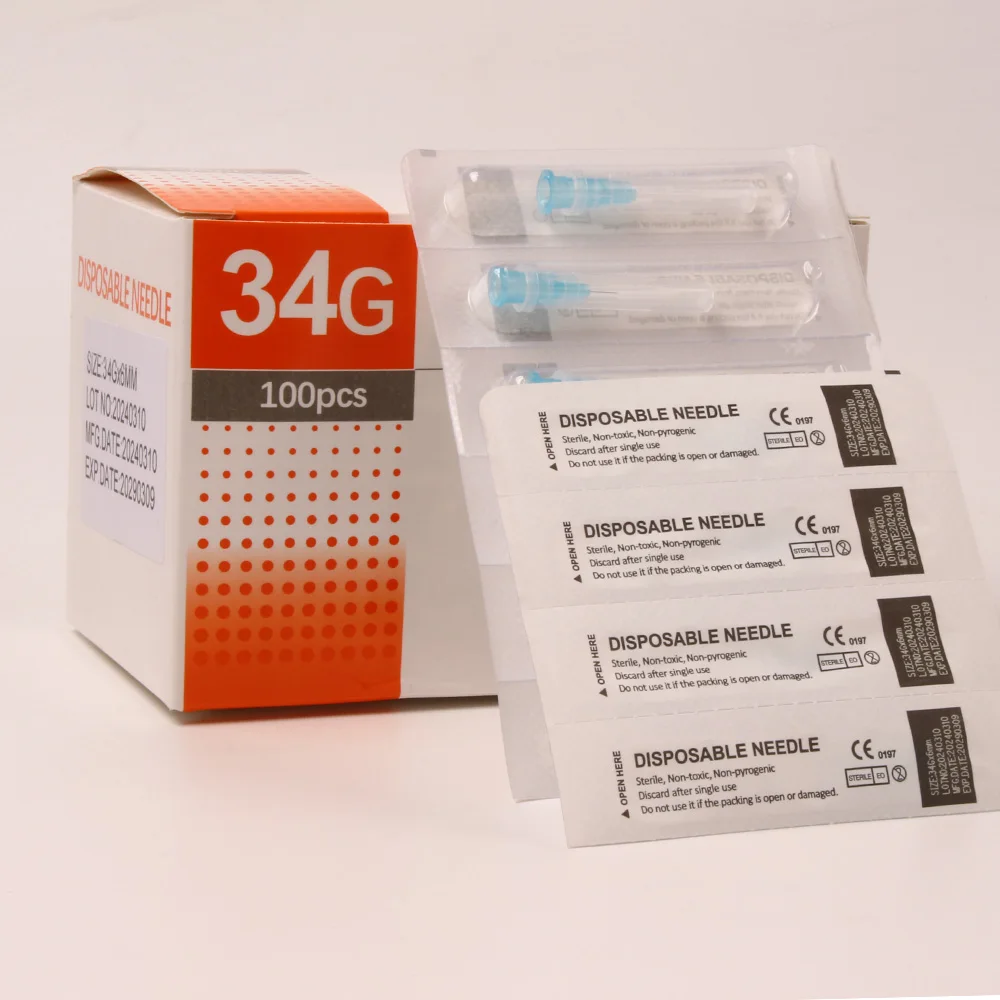 

34G Tattoo Needle 34g needles 1.5mm 2.5mm 4mm For Beauty injection syringe filler Safety Needle Hand Tool Parts