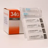 Aguja de tatuaje 34G, agujas de 34g, 1,5mm, 2,5mm, 4mm para jeringa de inyección de belleza, relleno, aguja de seguridad, piezas de herramientas manuales