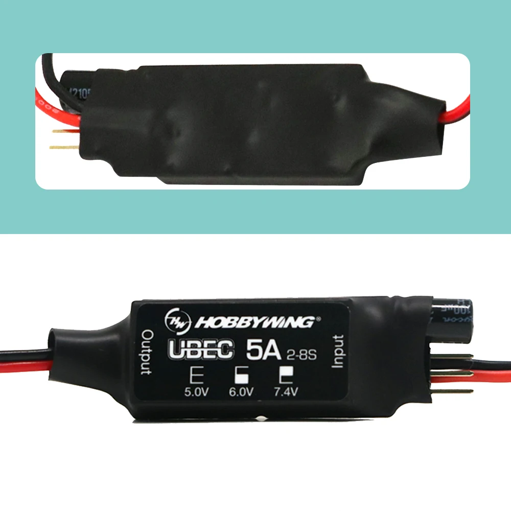 

Hobbywing UBEC Модуль регулятора высокого напряжения 5A V2 Air 2-8S 5 В 6 В 7,4 В 5A Регулируемый BEC для гусеничного автомобиля