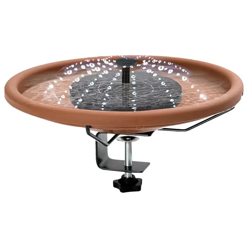 

Solar Bird Bath Fountain Balcony Railing Bird Feeder With Solar Fountain Garden Decorations Fence Clamp Bird Bath Fountains For