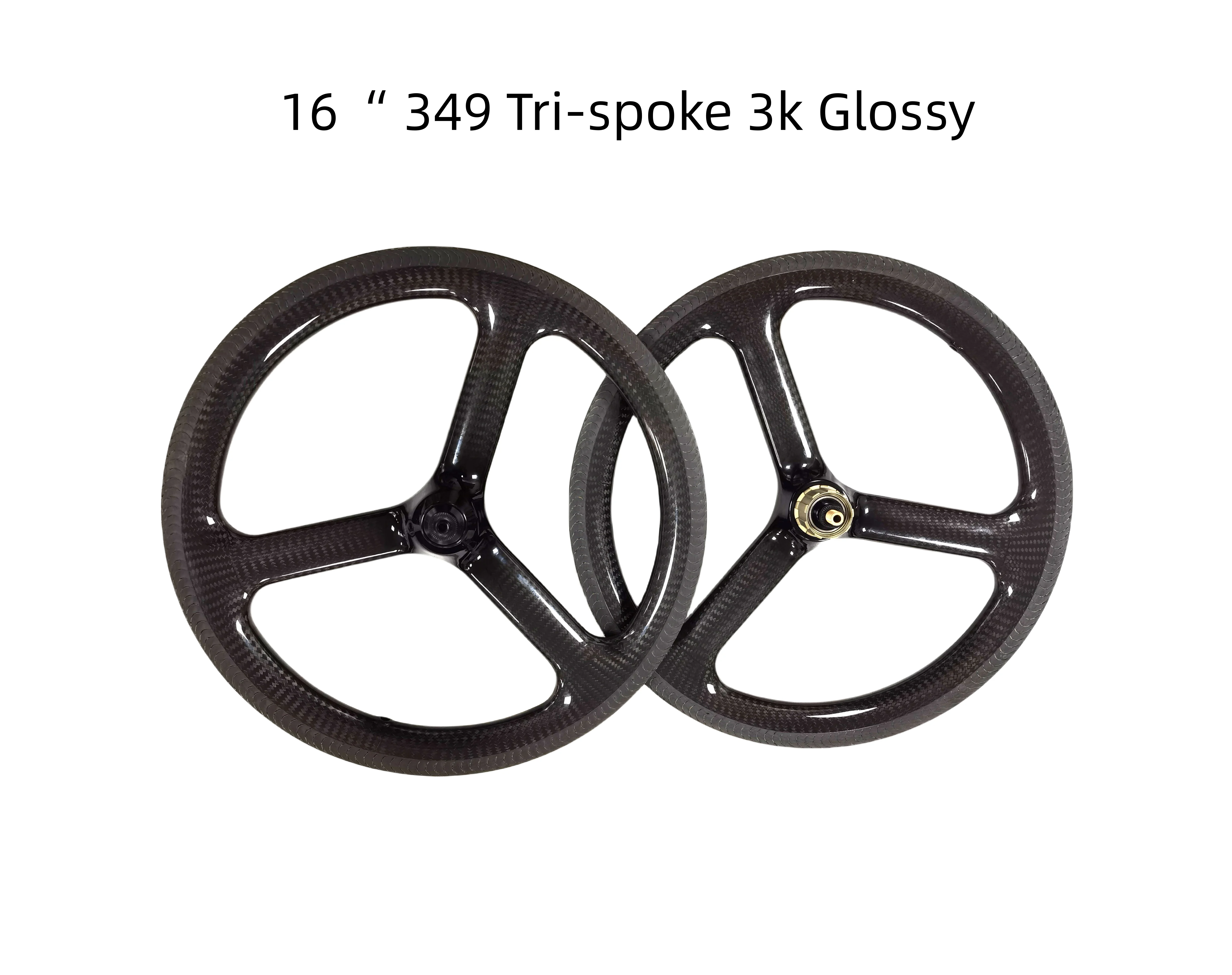 16inch 349 3 spokes wheels V brake 7 speed tri-folding carbon wheels  bicycle carbon wheelset 74/112 bicycle parts