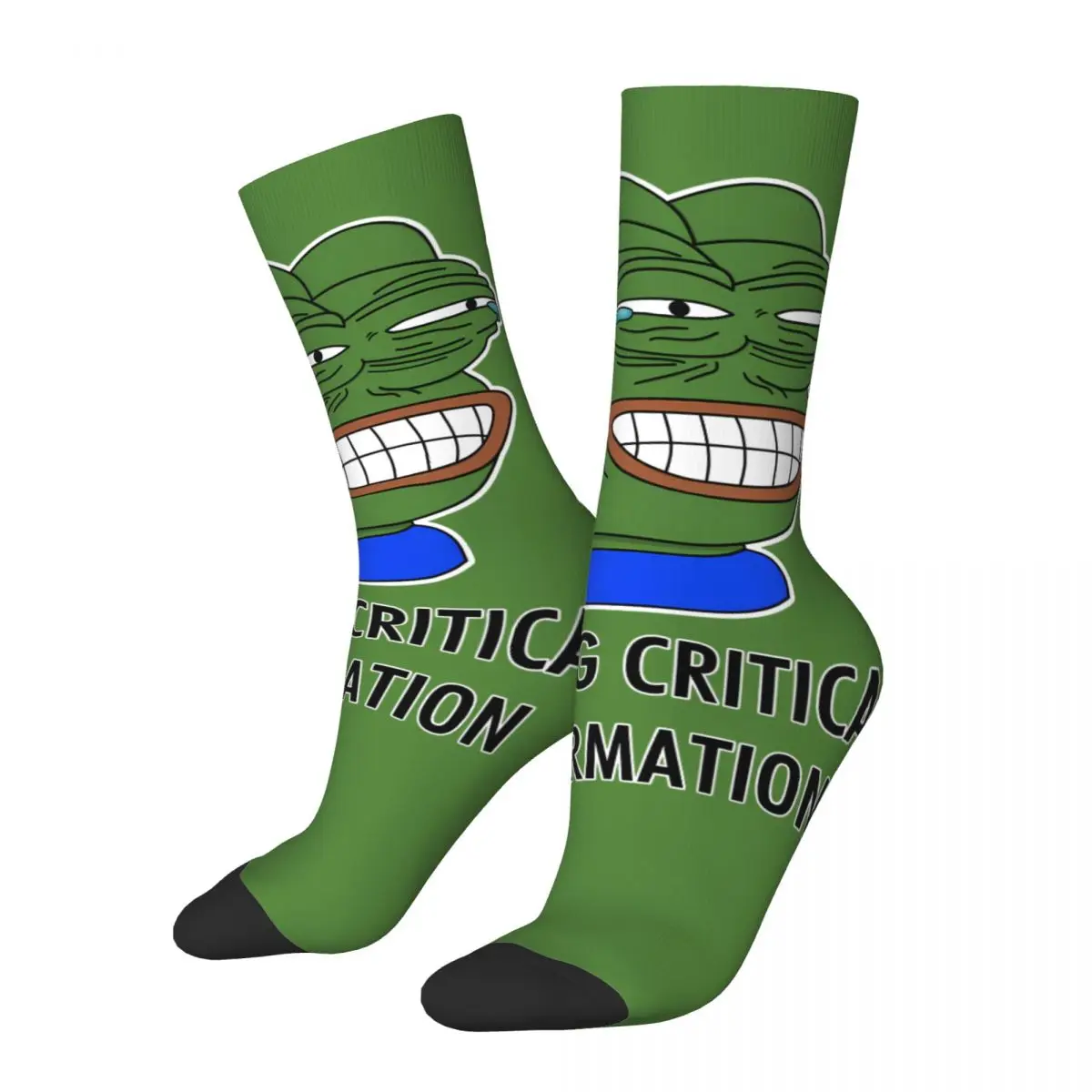 Men's compression Socks LACKING CRITICAL INFORMATION Vintage Harajuku Pepe Frog Animal Hip Hop Novelty Pattern Crew Crazy Sock