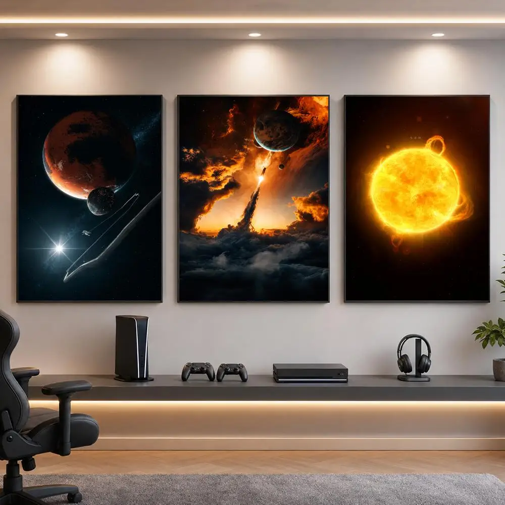 Space C-Cosmic Astronomy Planet Landscape Poster HD Removable Wall Art Gift Bedroom Lounge Dorm Office Gaming Cafe Bars
