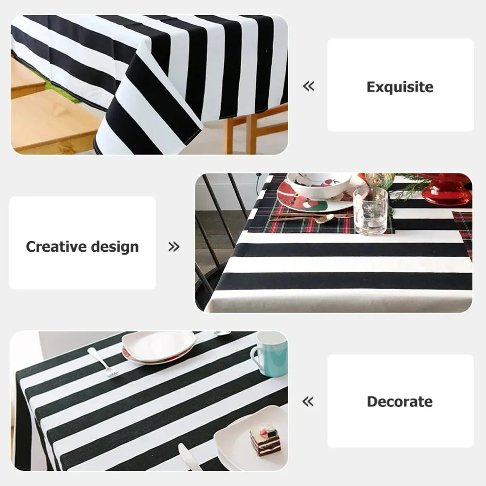 New Red and White Striped Party Tablecloth Picnic Birthday Table Setting Christmas Circus Cloth Stripe Mats