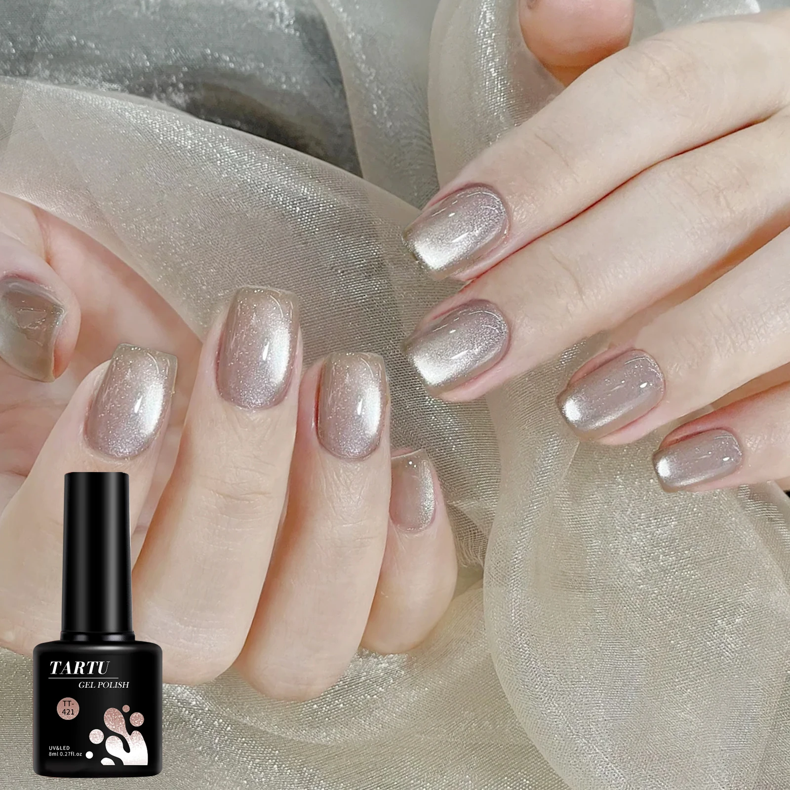 Katzenaugen-Gel-Nagellack, Rot, Braun, Schwarz, 8 ml, Soak Off LED/UV, holografische Glitzer-Nagelkunst, für Zuhause, Salon, Maniküre, Geschenk für Frauen