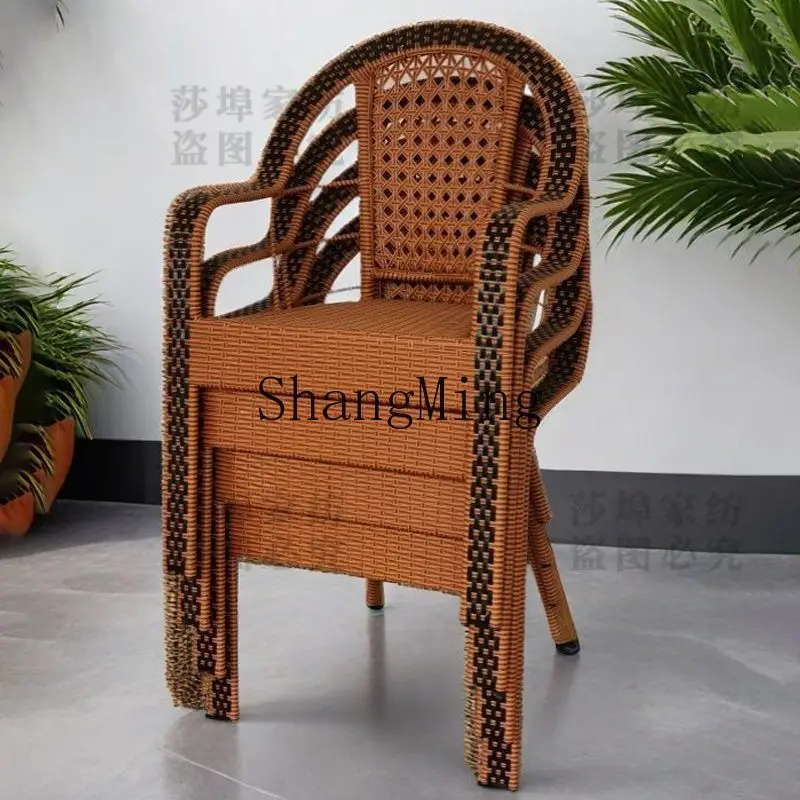 CL Terrace Backrest Rattan Chair Balcony Rattan Chair Casual Home Huge Thick Garden Factory Handwoven Chair Outdoor