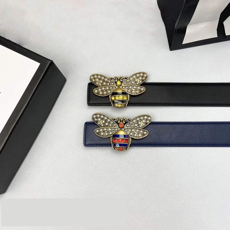 

Little Bee Buckle Belt Men's and Women's Jeans Belt Leather Fashion ins Style Leisure Student Belt 3.8CM designer belt
