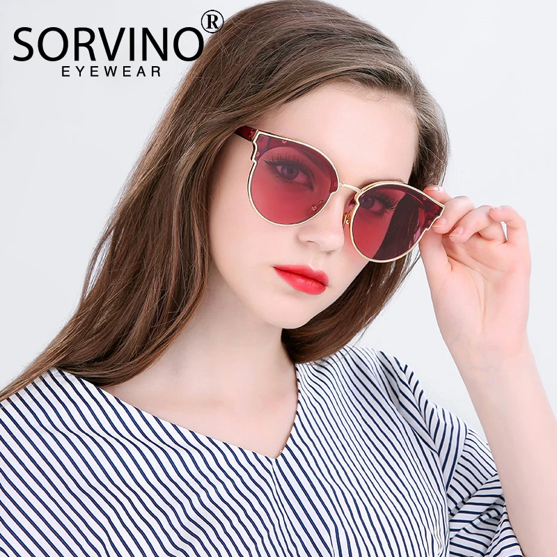 

Classic Small Frame Cat Eye Sunglasses Women Men Brand Designer Red Mirror Vintage Round Sun Glasses Oculos De Sol Gafas UV400