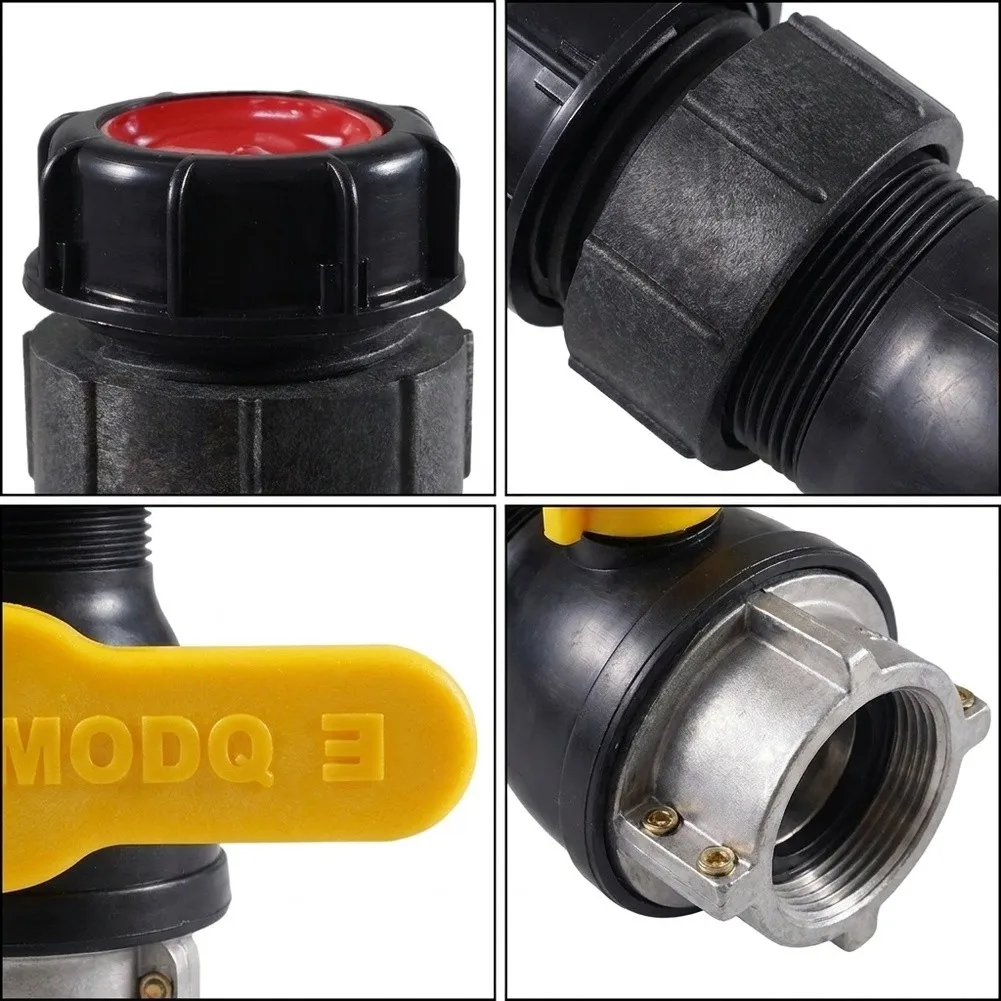 For IBC Tank Drain Adapter Featuring 62mm Coarse Thread Connection and Fixed Ball Valve Flow Control Mechanism