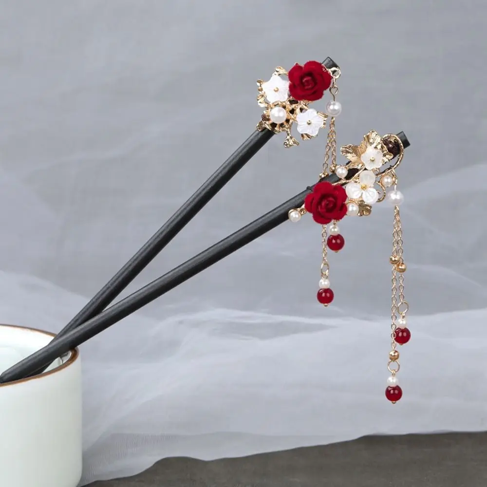 

Tool Wood Flower Cheongsam Ancient Headwear Chinese Style Headwear Hanfu Hair Sticks Ancient Style Hairpin Wooden Hairpin