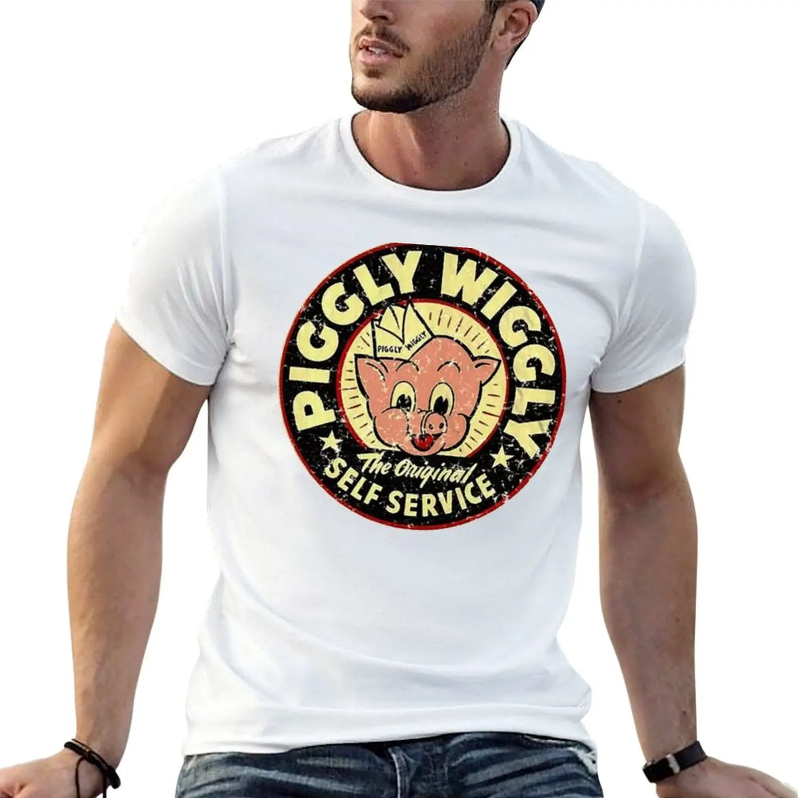 PIGGLY - Retro Piggly Wiggly 1916 #2 T-Shirt All Match Print Short Sleeve Top