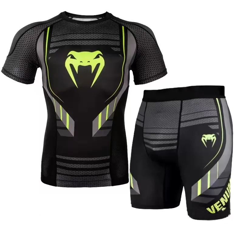 men and women kickboxing Training Suit MMA Combat Training Sportswear Sport Qui Dry  Breathable Fighting Training Activewear