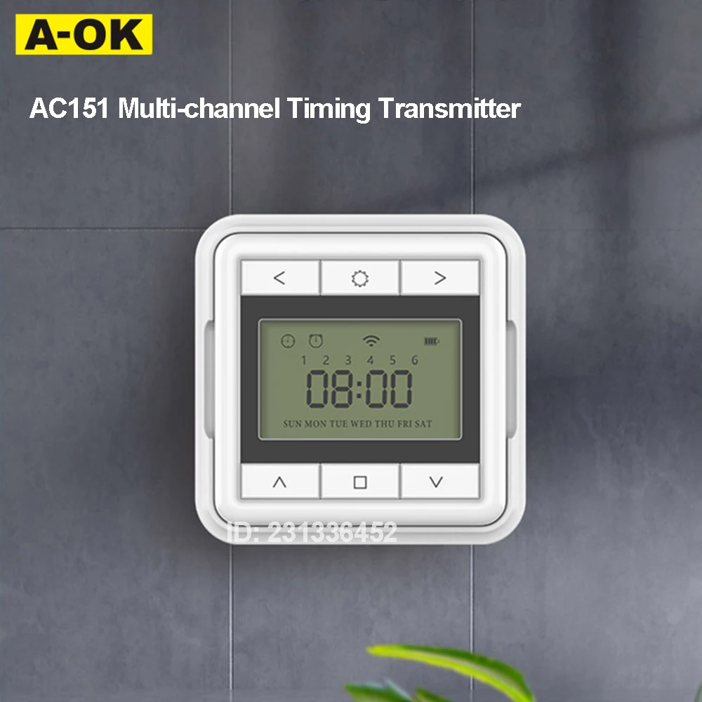 A-OK AC151-06 Multi-channel Timing Transmitter Remote Controller for AOK RF Roller Shutters
