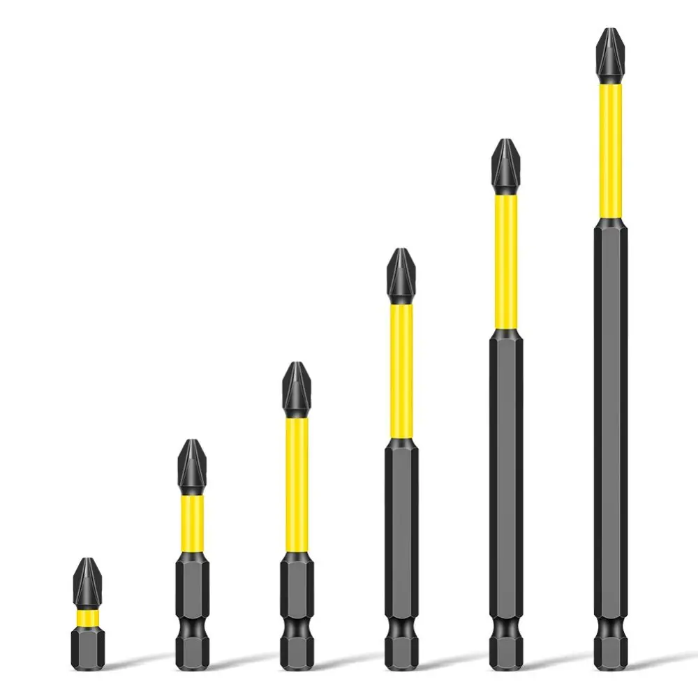 

8pcs/set Magnetic Cross Screwdriver Bit Non-slip High Hardness Screwdriver Bit Head Hexagonal Handle Alloy Steel Batch Head
