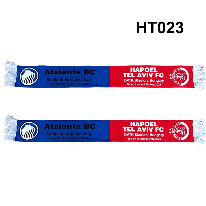 145*18 cm Size 26-27 Play-off round Hapoel Tel Aviv FC Scarf for Fans Double-faced Knitted HT023