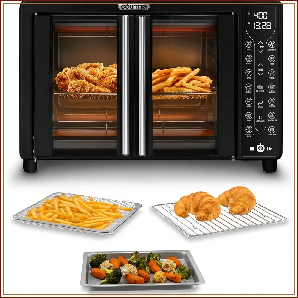 

6-Slice French Door Air Fryer Toaster Oven – 17 Presets, FryForce 360°