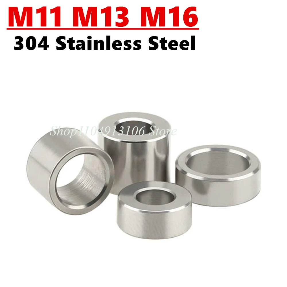 304 Stainless Steel Bushing Washer M11 M13 M16 OD 16-26mm Round Hollow Unthreaded Standoff Spacer Gasket Sleeve Length 2-24.5mm