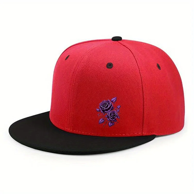 Spring-Summer Urban Fashion Versatile Hip-Hop Cap for Men and Women, Essential American Travel Trendy Printed Flat Brim Hat