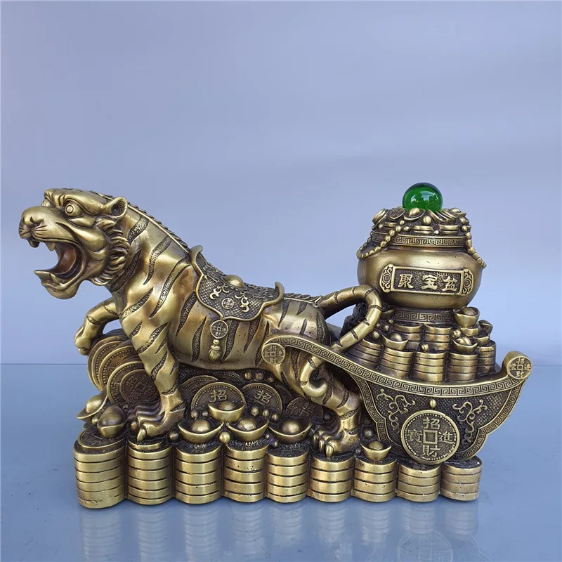 

Guyunzhai Brass Tiger Cornucopia Company Front Desk Zodiac Animal Decoration Ornaments