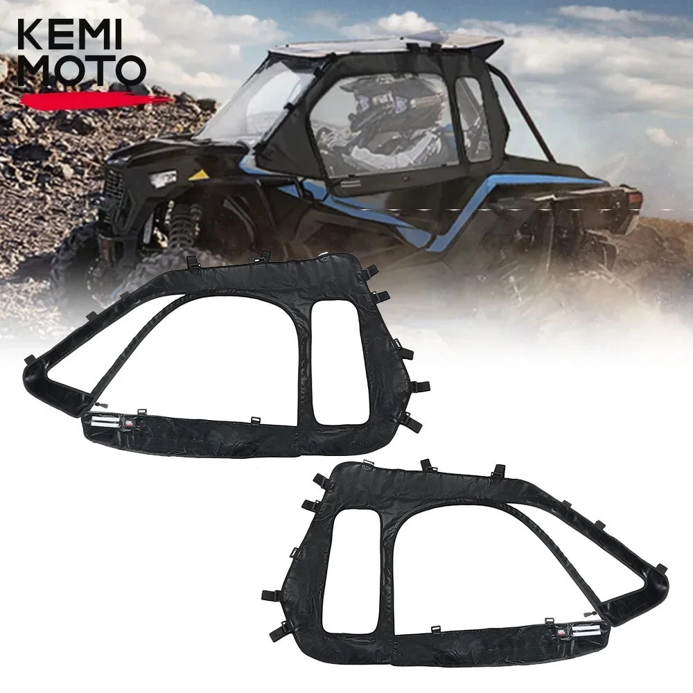 

UTV Cab Enclosures Soft Upper Door Set Kit Compatible with Polaris RZR XP 1000 2-Seats 2014-2023 work with Roof and Windshield