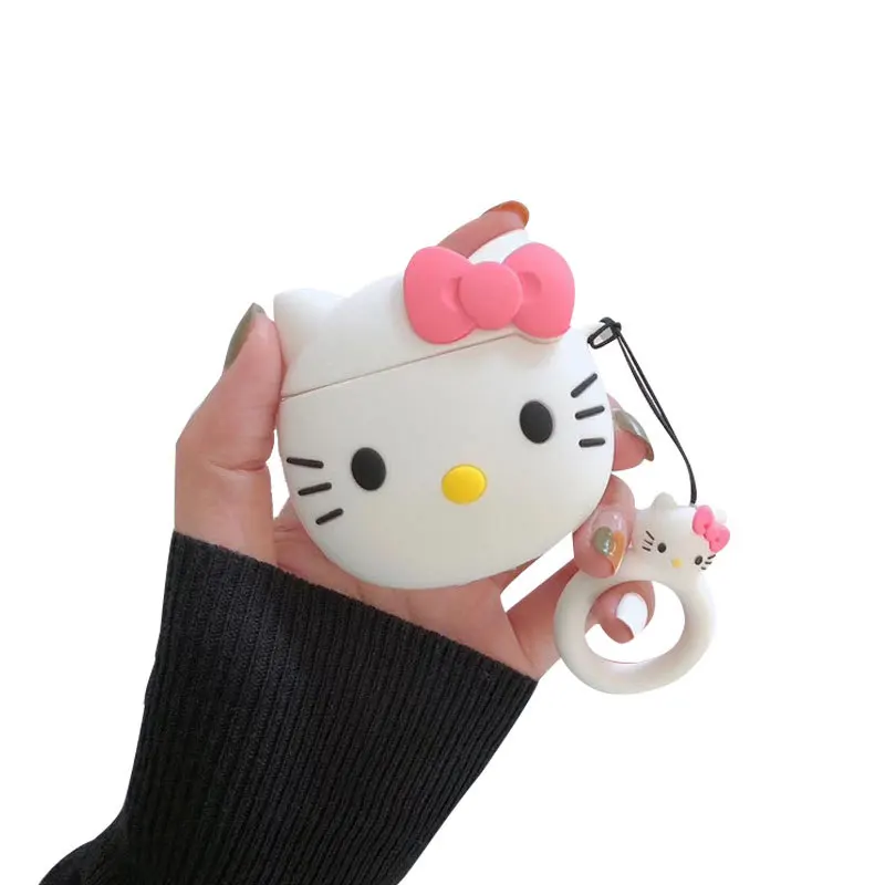 MINISO การ์ตูนหูฟังบลูทูธซิลิโคนสําหรับ Airpods 4/2/3/Pro ป้องกันน่ารัก Hello Kitty สําหรับ Airpods4 Pro 2