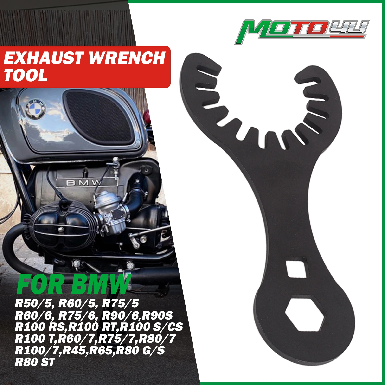 

1PC For BMW Airhead Boxer R80 R100 /5 /6 /7 R45 R65 Exhaust Wrench Tool Black Powder Coating Motorcycle Accessories Nut Wrench
