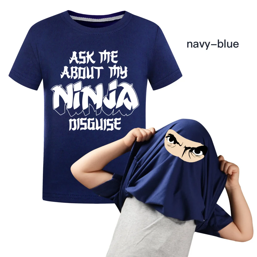 Kids Ask Me about My Ninja Disguise Flip T Shirt Funny Costume Graphic Boy\'s Cotton T-Shirt Humor Gift Women Top Tee