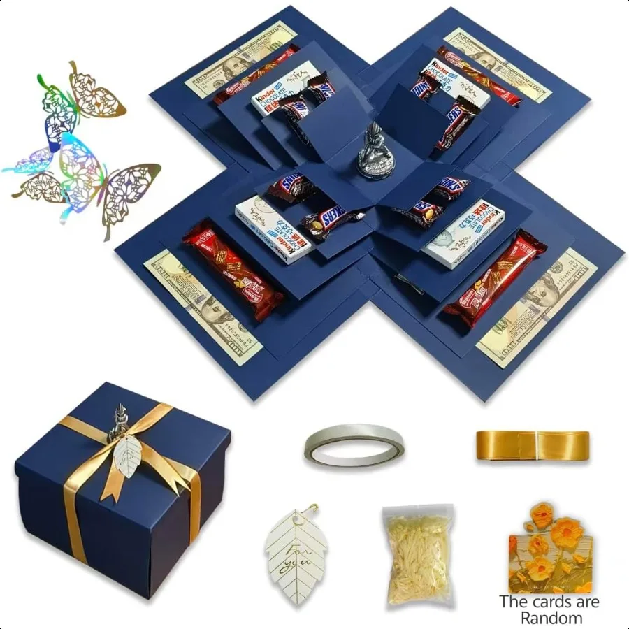Explosion DIY Explosion Gift Box with FiveStory Main Part Assembled Surprise SnackFiveStory Box for Birthday Gift Anniversary V