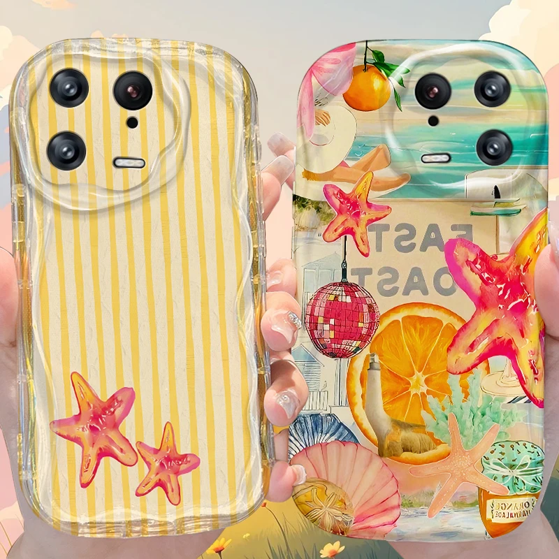 Funda con diseño de tortuga marina y palmera para Xiaomi Mi 15T 15 14T 14 Ultra 13 Lite POCO X7 X6 X5 X3 NFC F8 Ultra F6 M6 Pro Plus 5G 4G