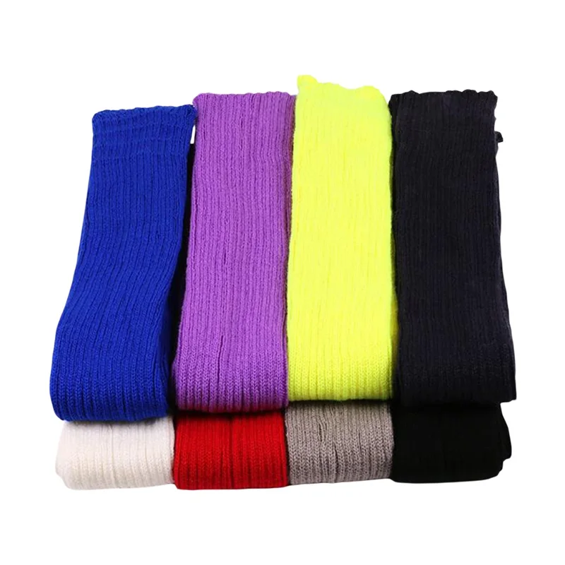 Women\'s Ribbed Knit Leg Warmers Thigh High Socks Boot Cuffs Toeless Workout Socks for 80s Party Dance Sports