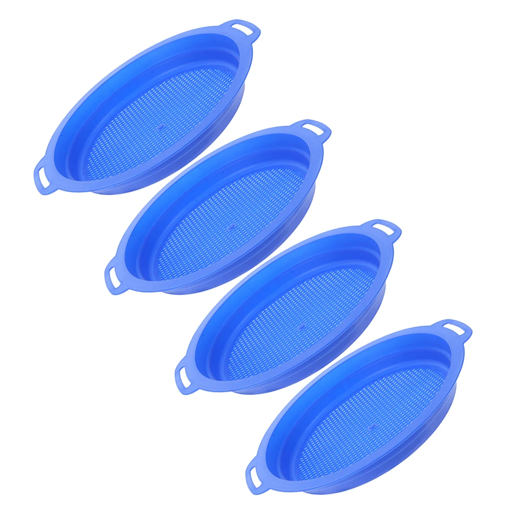 

4pcs Kids Sand Sieve Large Capacity Plastic Sifter For Beach Sandbox Play, Durable Outdoor For Sand Sorting Fun, Portable Mesh