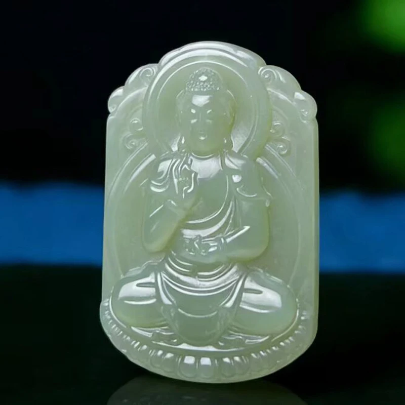Qinghai and Hotan Eight Guardian Deities Guanyin Bodhisattva , Jade Amulet, Pendant Horse Zodiac