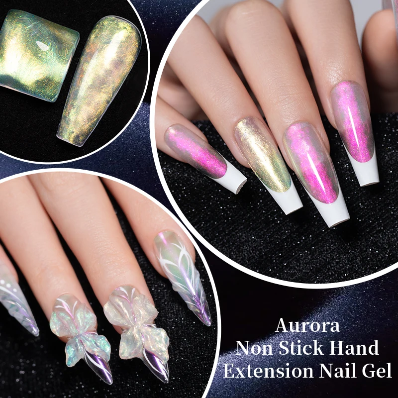 PUENTE 15ML Aurora antiadhésif Extension de main Gel pour ongles constructeur solide Gel pour ongles 3D sculpture fleur tremper UV Gel pour Nail Art