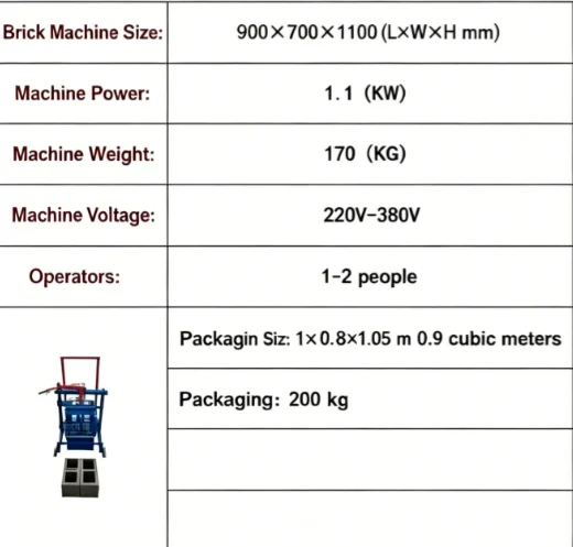 3hole Hollow Brick Making Machine, Concrete Block Making Machine, Small Manual Brick Making Machine
