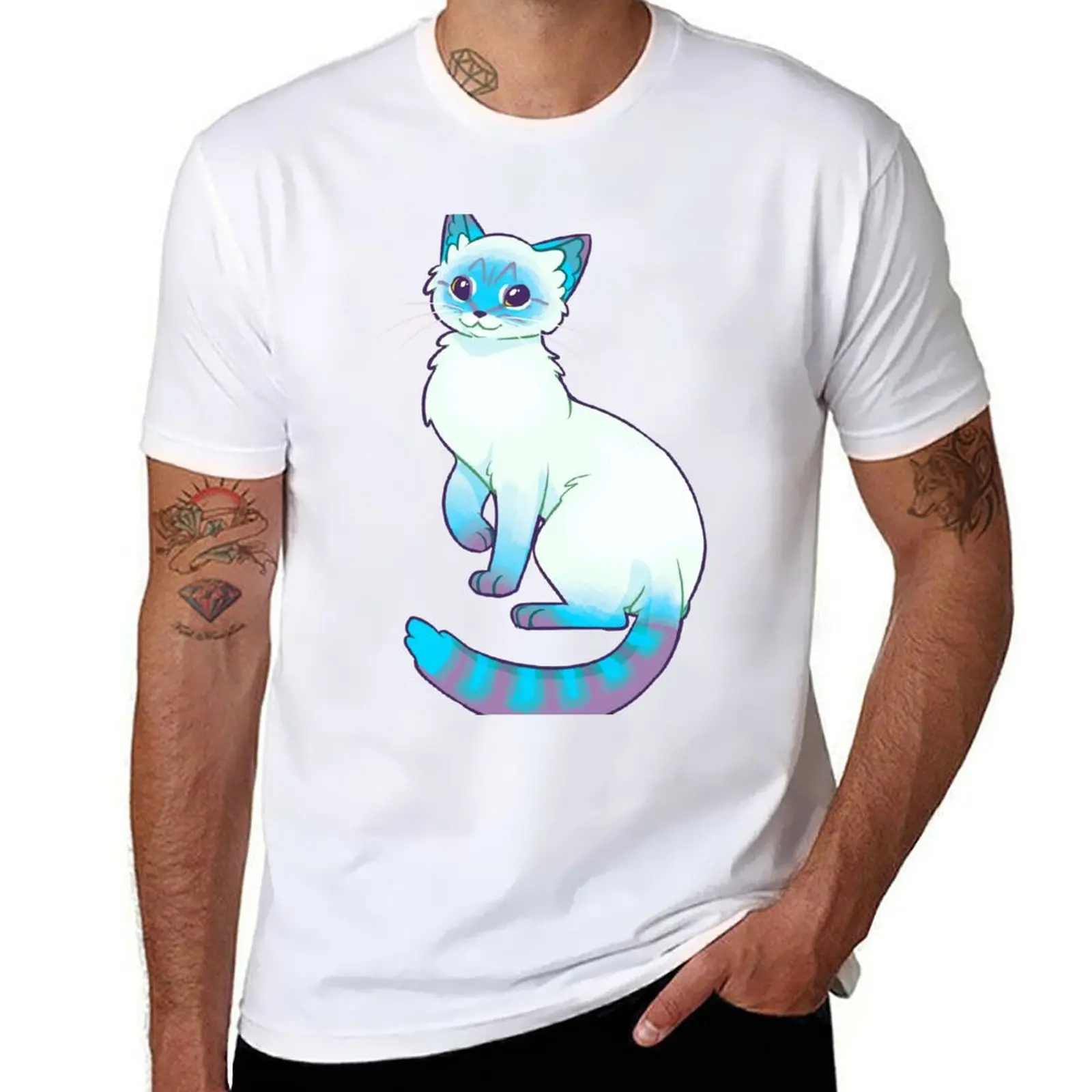

ANXIETY LIES Magical Lynx Point Siamese Cat T-Shirt funny t shirts dark humor men t shirt cotton 100% T-Shirt