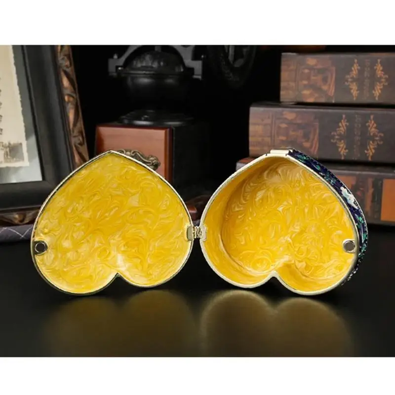 31BB Sturdy Alloy Heart Shaped Jewelry Case Waterproof Scratch Resistant Interior for Necklace Earring Care