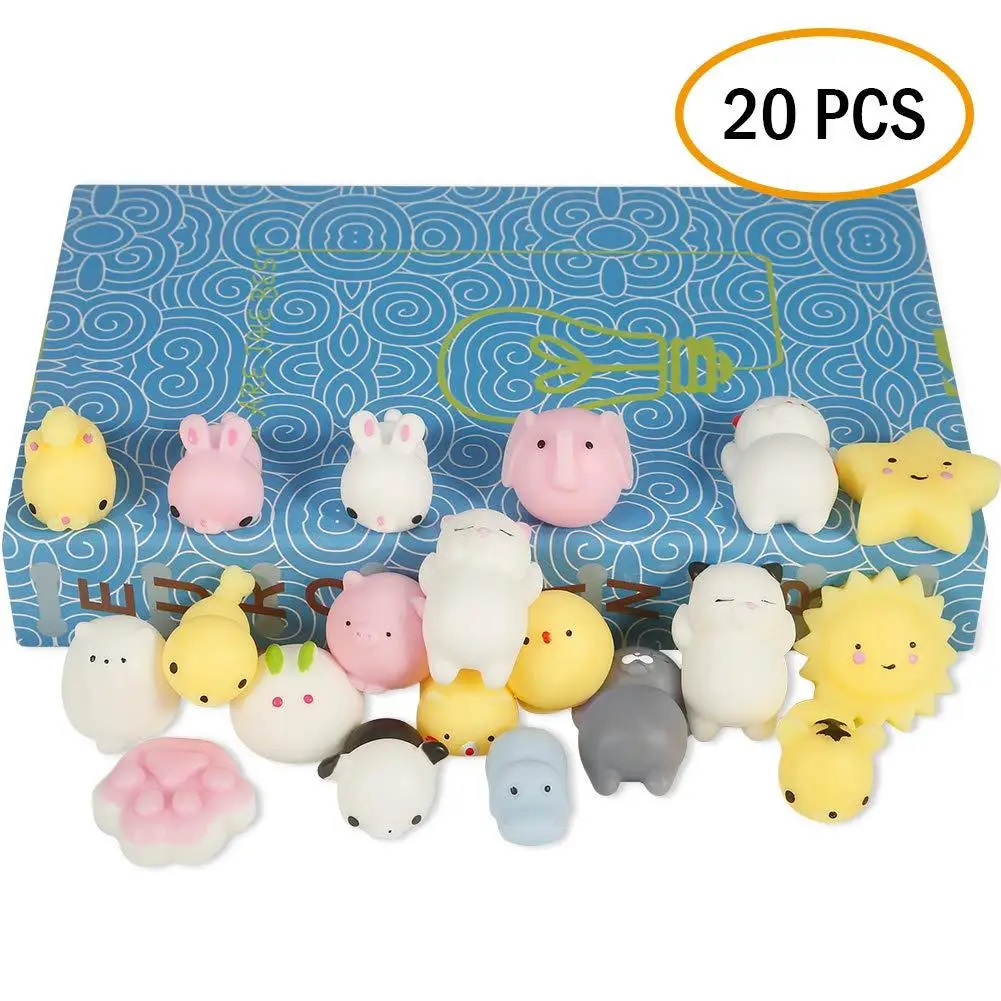 [Clearance Sale] 20Pcs/Set Mini Mochi Squishy Animals Panda Cat Stress Reliever Anxiety Toy for Children Adults