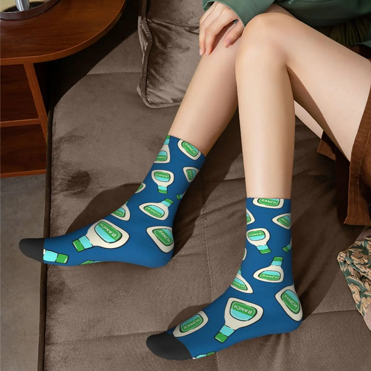 مزرعة - زجاجة تزيين السلطة (أزرق) جوارب هاراجوكو فائقة النعومة جوارب طويلة إكسسوارات لهدايا عيد الميلاد للجنسين