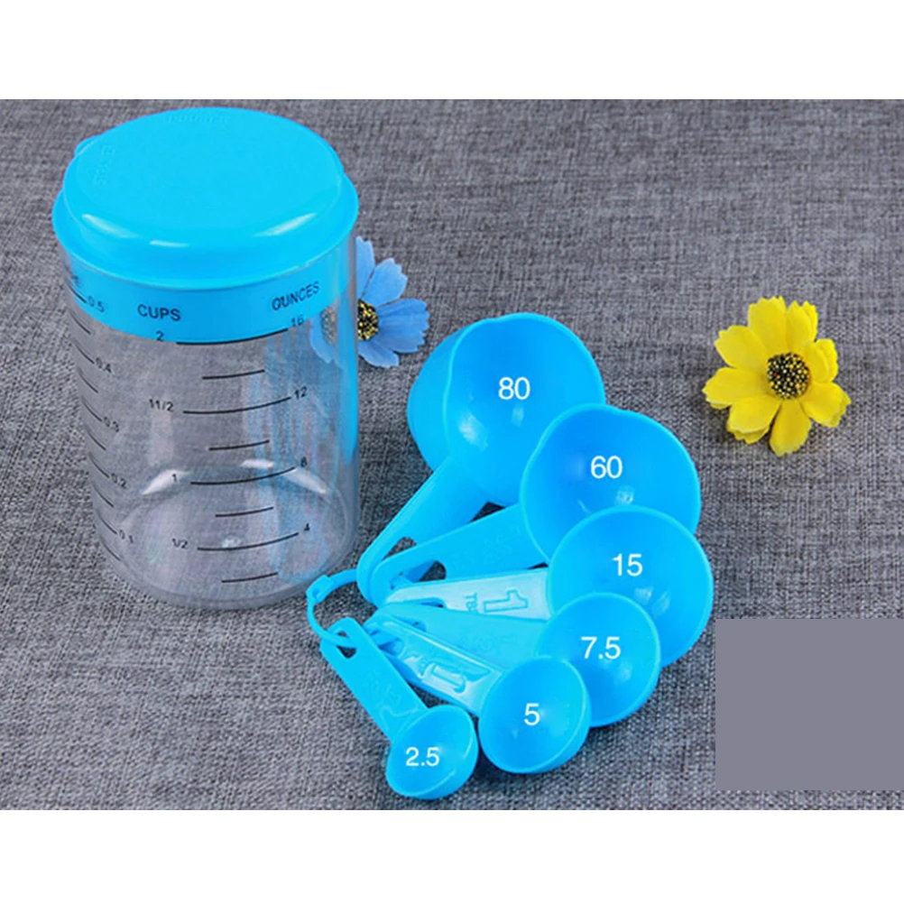 

14Pcs Kitchen Measuring Cups Spoons Set Food Grade Plastic Engraved Accurate Measurements Cooking Baking Tool Kit