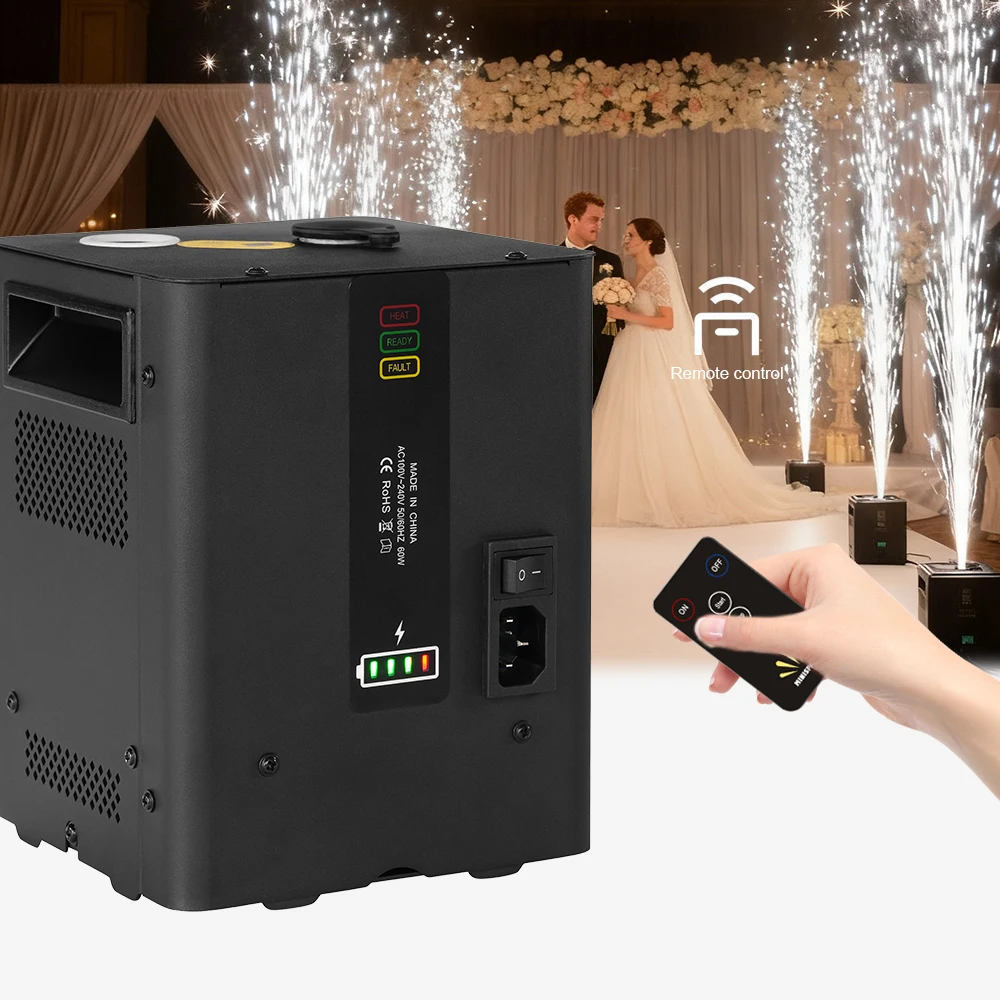 شرارة باردة صغيرة قابلة للشحن بطارية عن بعد معدات DJ إلكترونية صغيرة DMX ديسكو تأثير ضوء المرحلة لحفل الزفاف الحدث #1