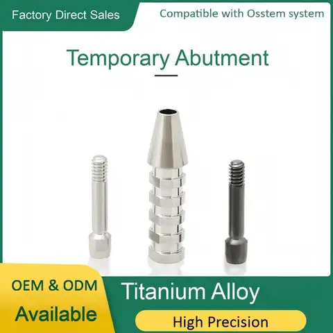 Compatible OSSTEM Temporary Abutment Titanium Base Screw Hex Non-Hex Optional Repair Accessory