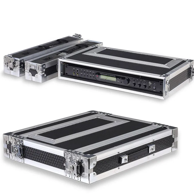 1U Aluminum Alloy Wireless Microphone Receiver Cabinet One To Two Microphone Storage Case Audio Equipment Chassis