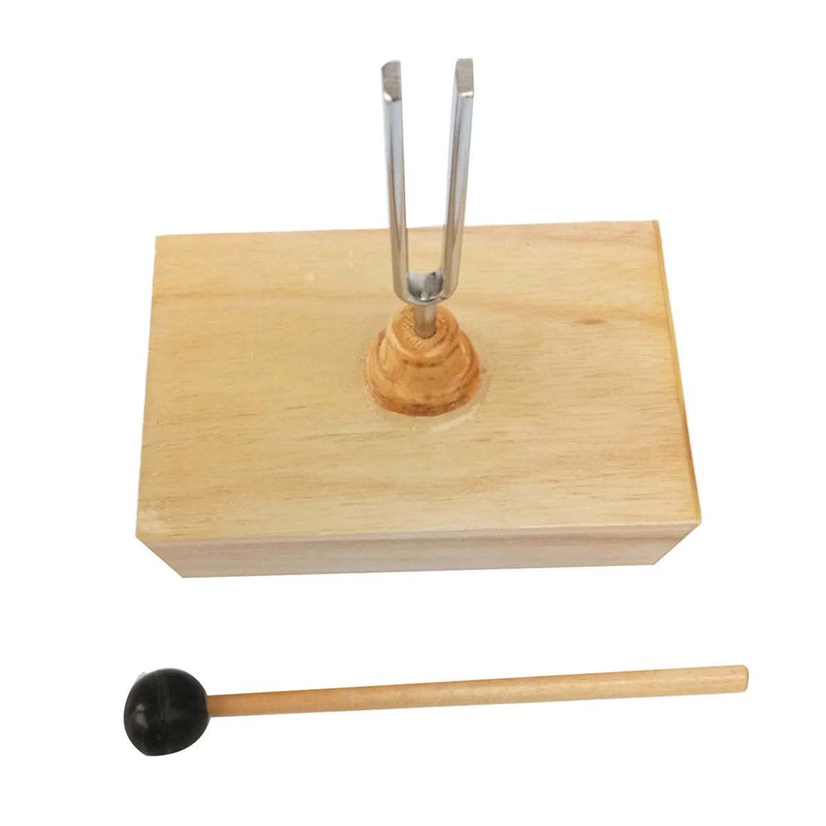 Diapasão 512HZ com ressonador de madeira para terapia de som, ioga, meditação e relaxamento