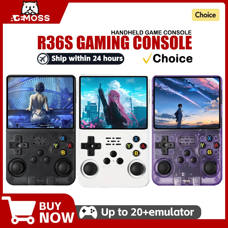 

R36S Retro Handheld Video Game Console Linux System 3.5-inch IPS Screen Portable Handheld Video Player 64GB 15000 Games