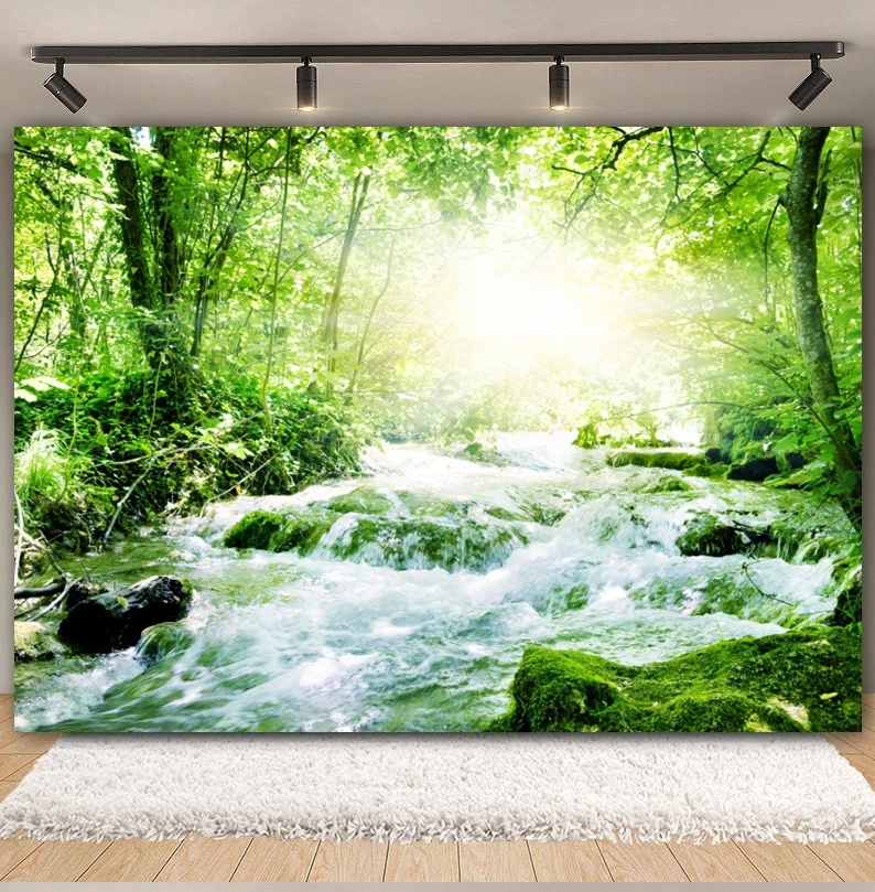 Natural Spring Photography Backdrops Jungle Blossom Flower Garden Forest Landscape Baby Birthday Background Decor Photo Studio